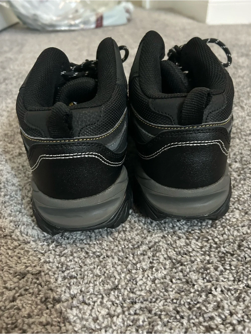 Skechers Men's Black & Gray Lace-Up Steel Toe Boots